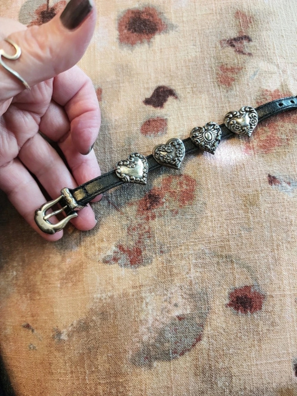 Brighton Ornate Buckle Black Bracelet